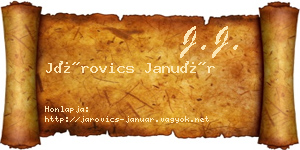 Járovics Január névjegykártya